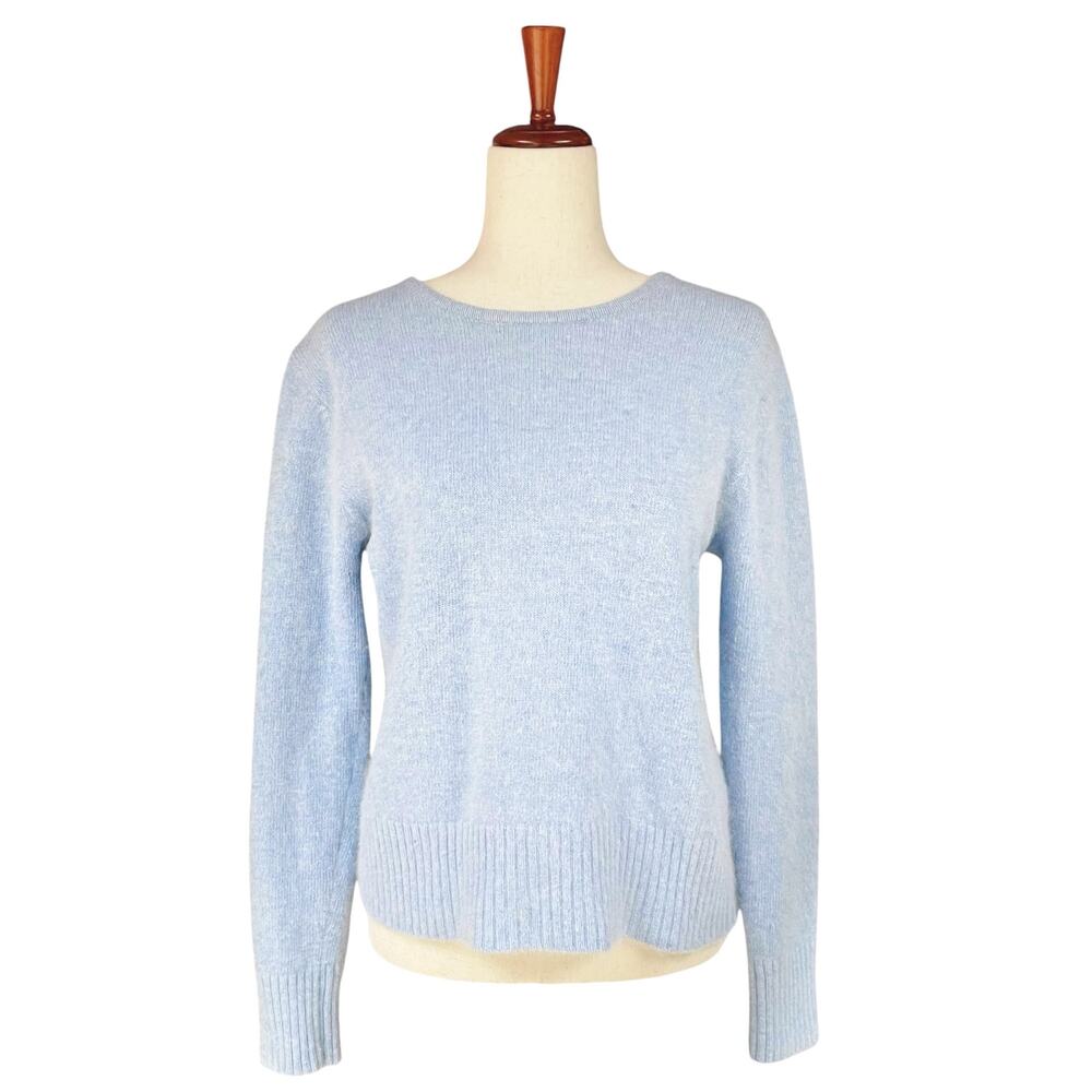 STEPHANIE PARKS Vintage 90s Lambswool/Angora Rabbit Hair Sweater Light Blue Sz L
